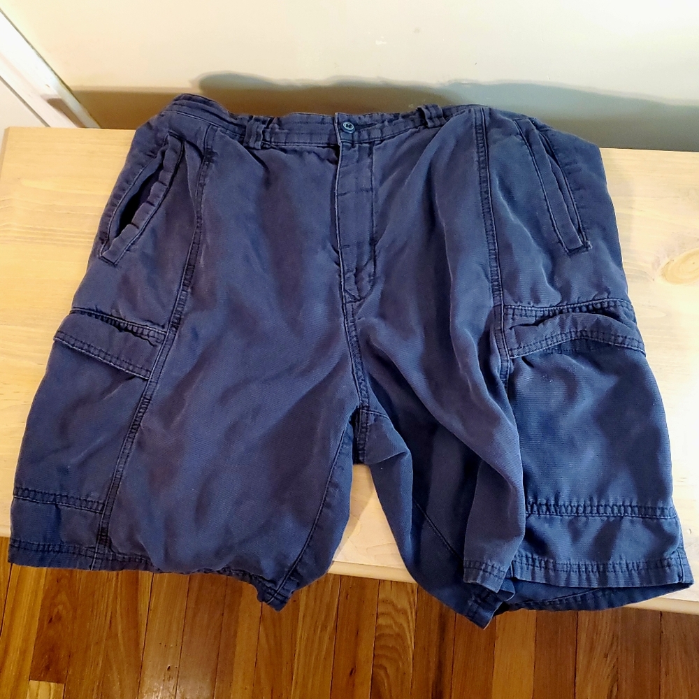 Tommy Bahama Relax Mens Size 34 Cargo Shorts Blue Tencel Cotton Extra Buttons 6